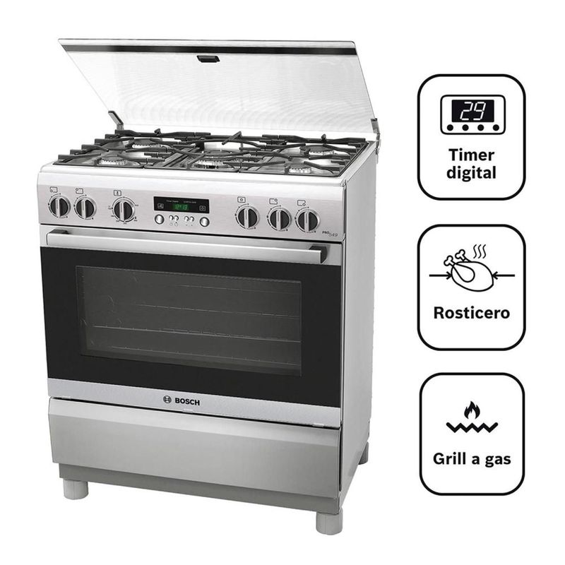 BOSCH - Cocina Bosch a Gas 5 Hornillas PRO549 Inox