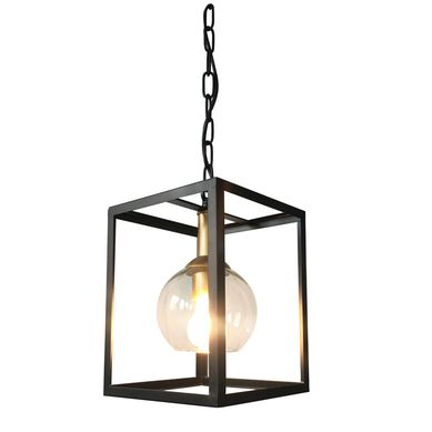 Lmpara Colgante Vidrio Negro 1L E27.