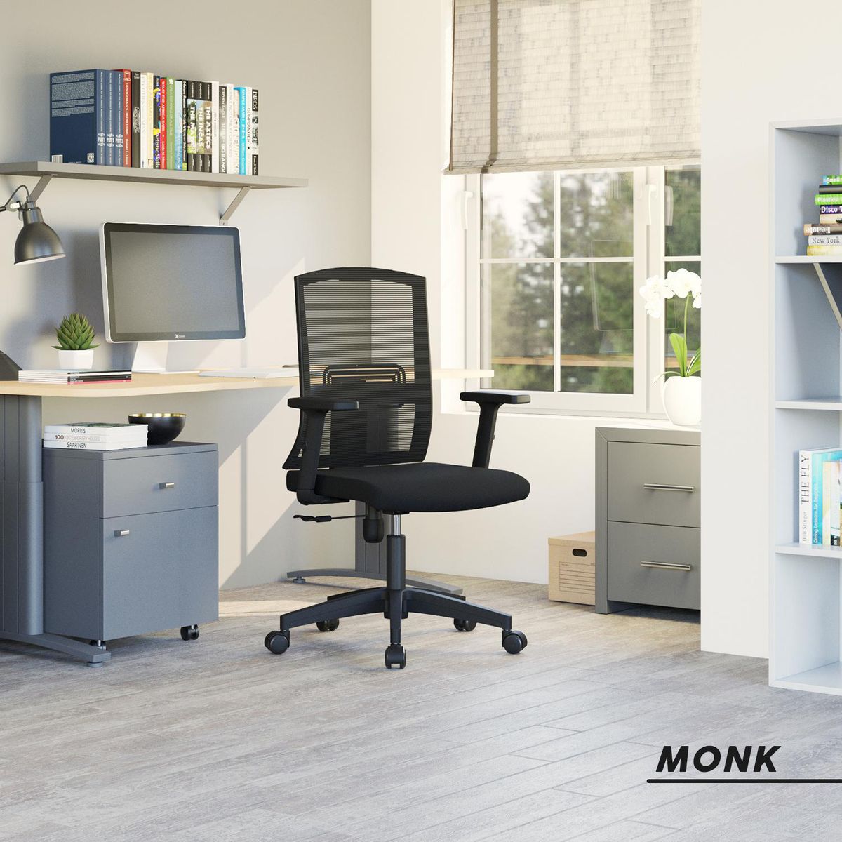 BONNO - Silla de Oficina Giratoria Semireclinable Monk