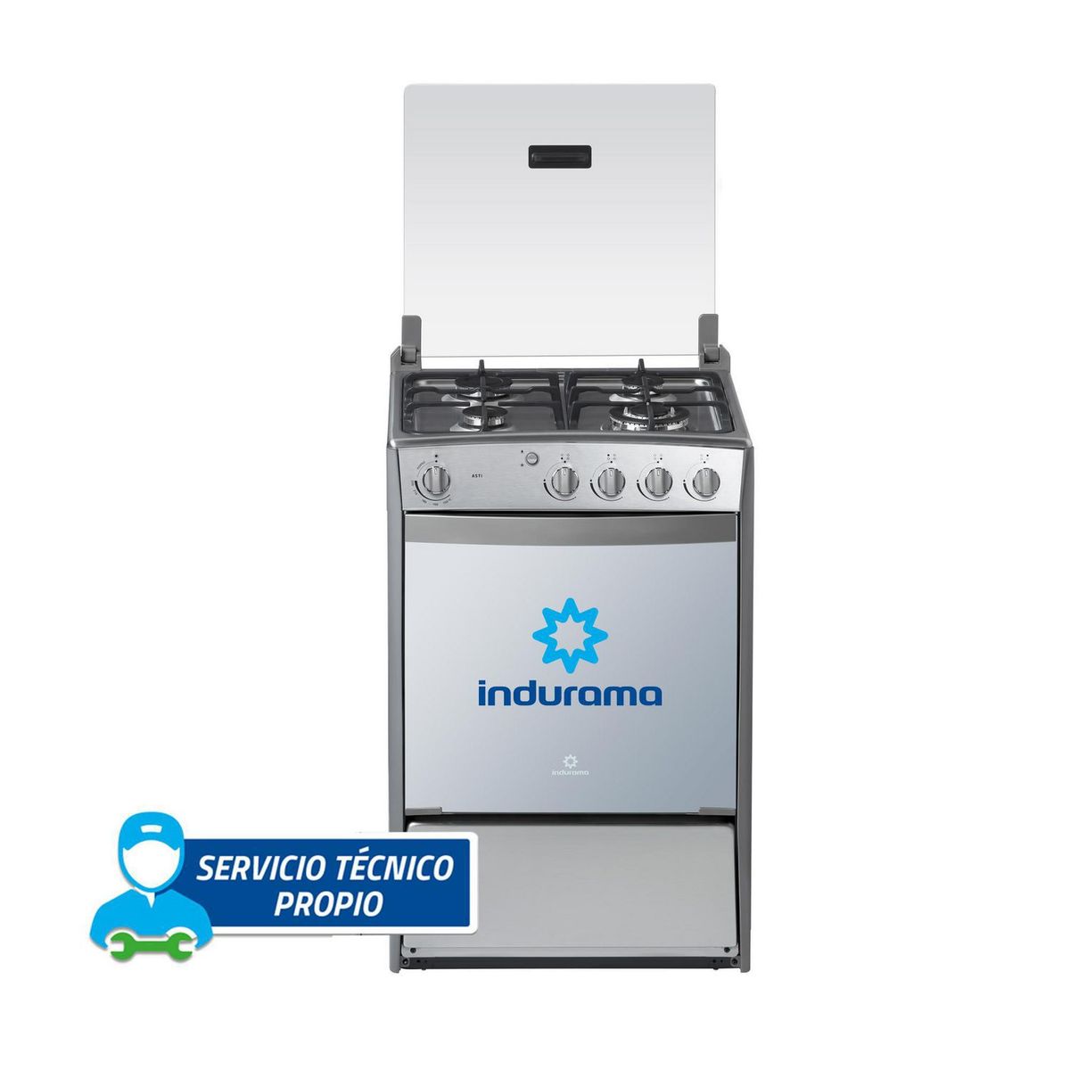 INDURAMA - Cocina Indurama a Gas 4 Hornillas Asti Plus Cromado