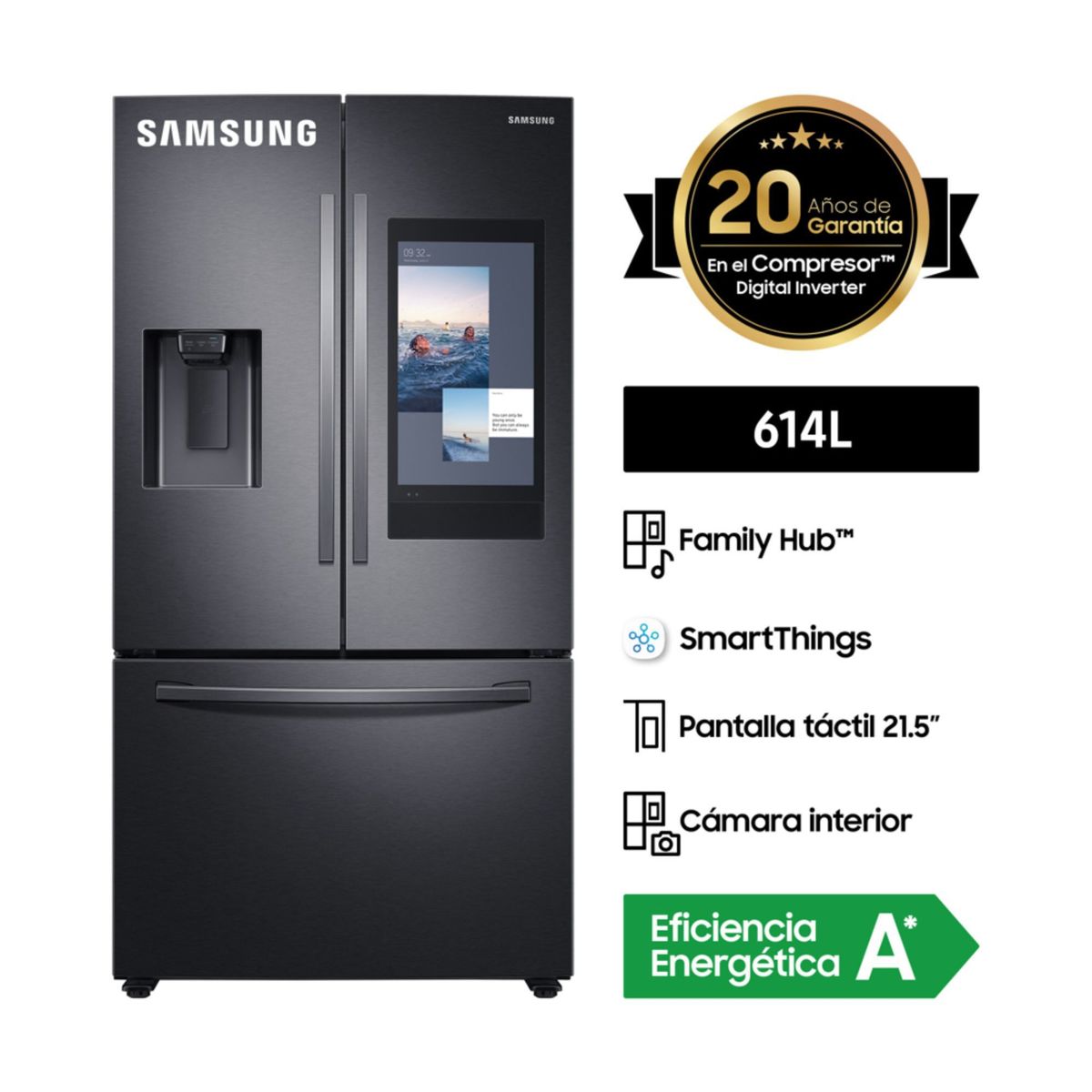 SAMSUNG - Refrigeradora Samsung 3 Puertas Rf27T5501B1 614 L