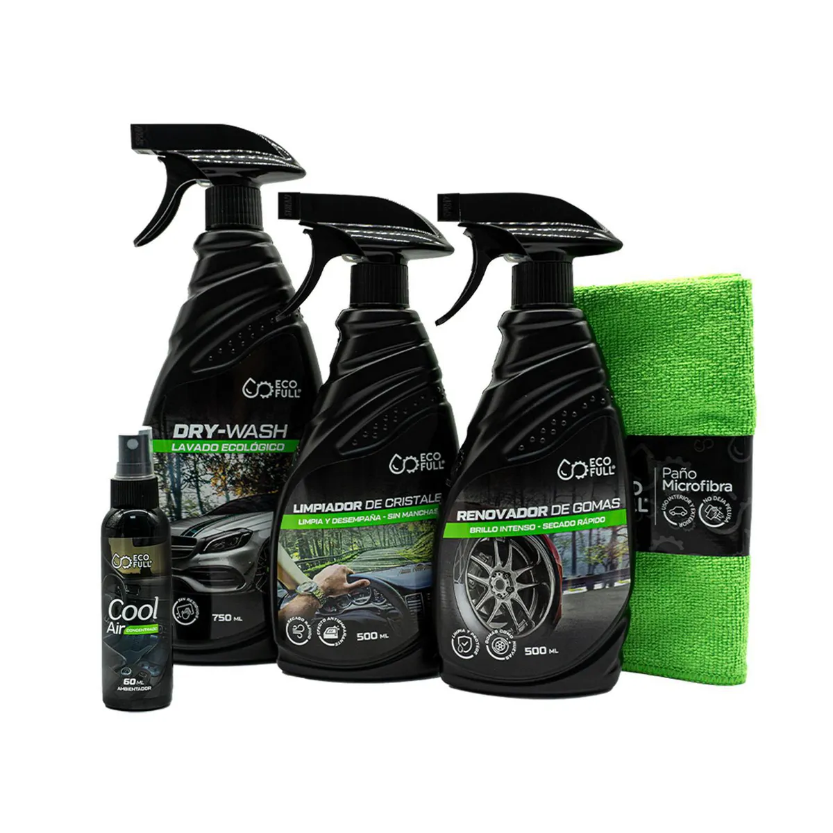ECO-FULL - Kit de Limpieza para Auto Eco Amigable