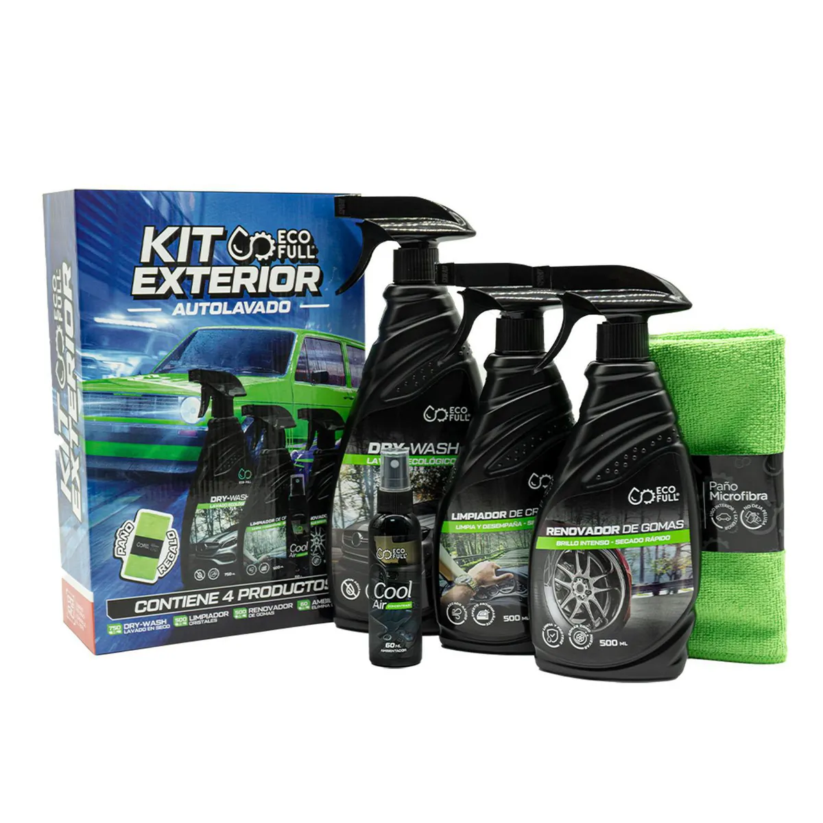 ECO-FULL - Kit de Limpieza para Auto Eco Amigable