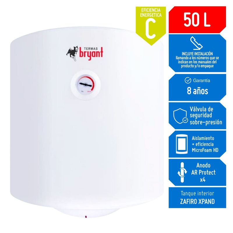 GENERICO - Terma Eléctrica Bryant Zafiro 50 litros