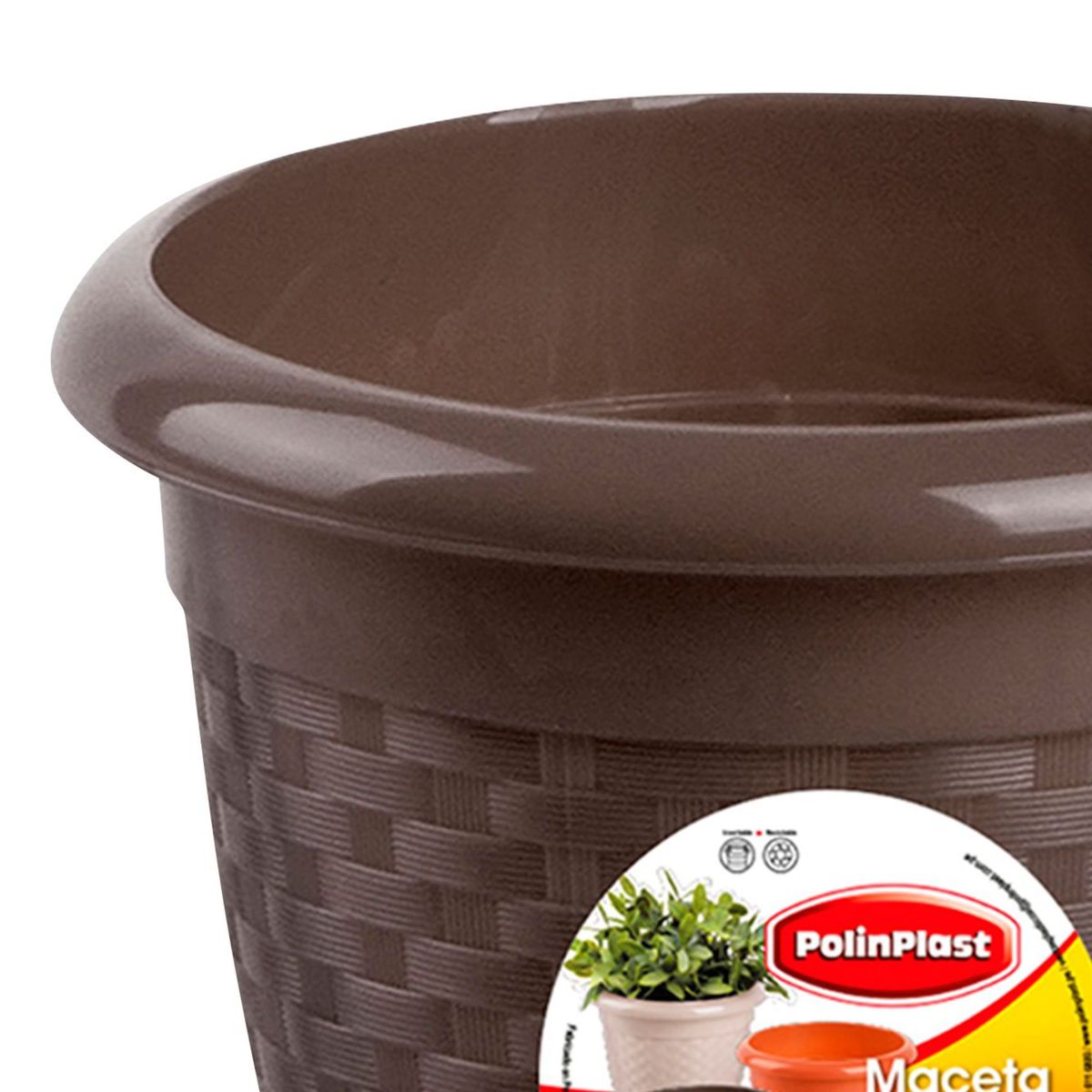 POLINPLAST - Maceta Garden Deluxe con Base #3 18x14x