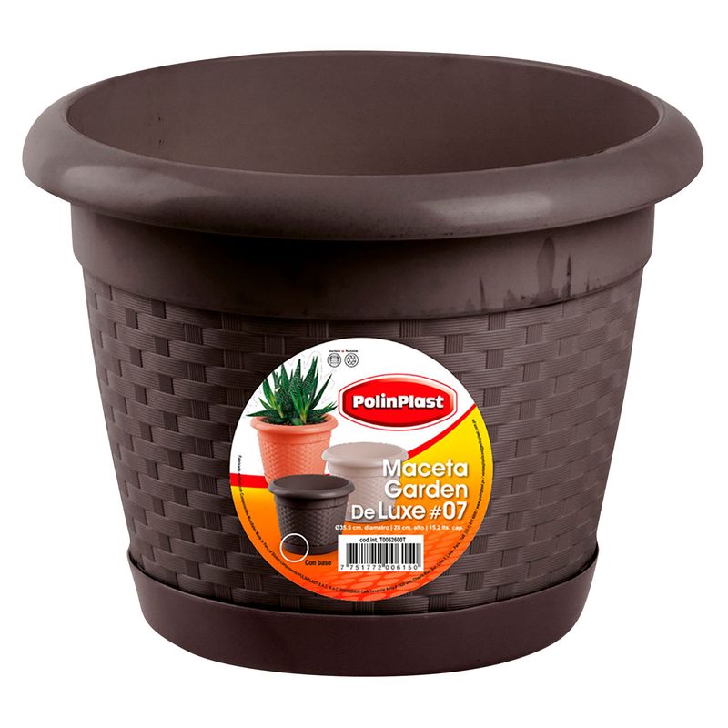 POLINPLAST - Maceta Garden Deluxe con Base #7  35.5x28x