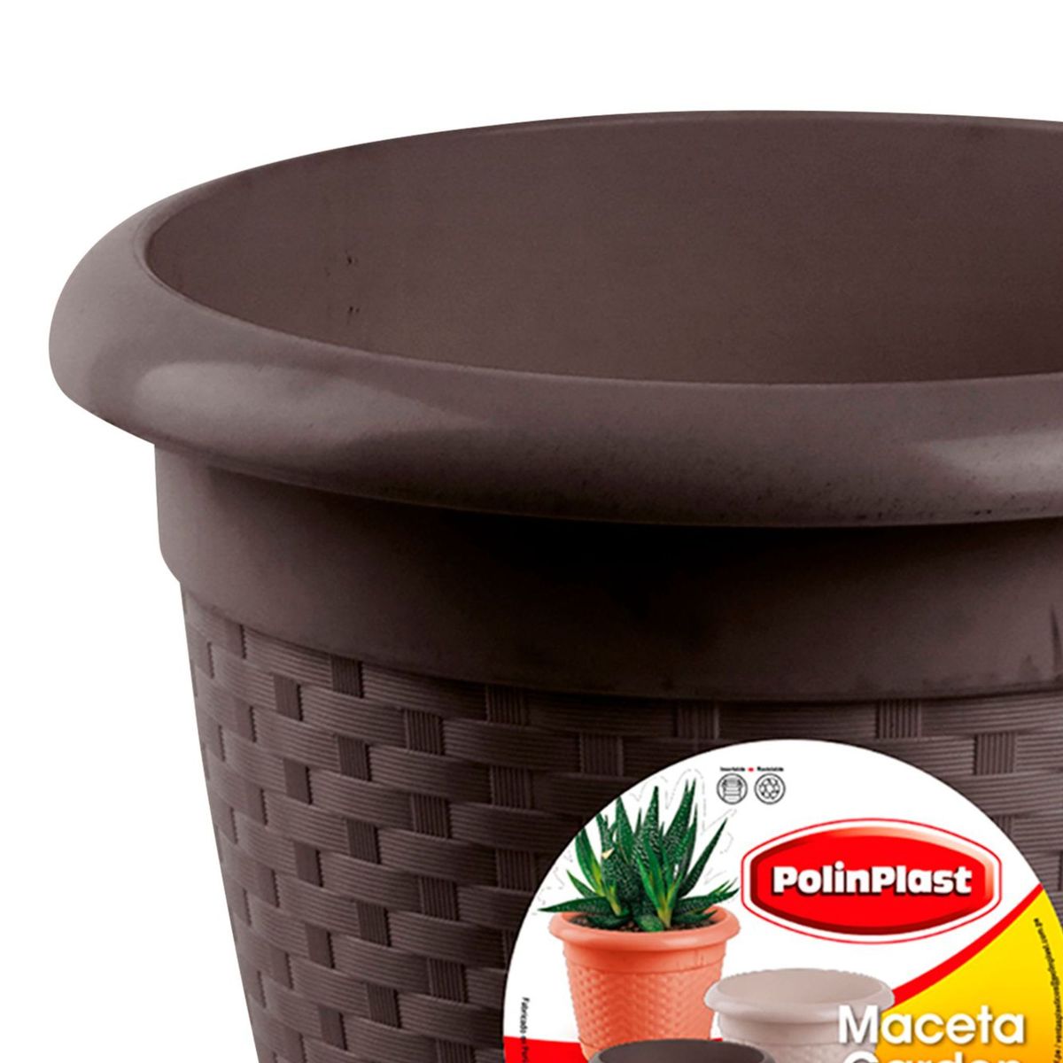POLINPLAST - Maceta Garden Deluxe con Base #7 35.5x28x