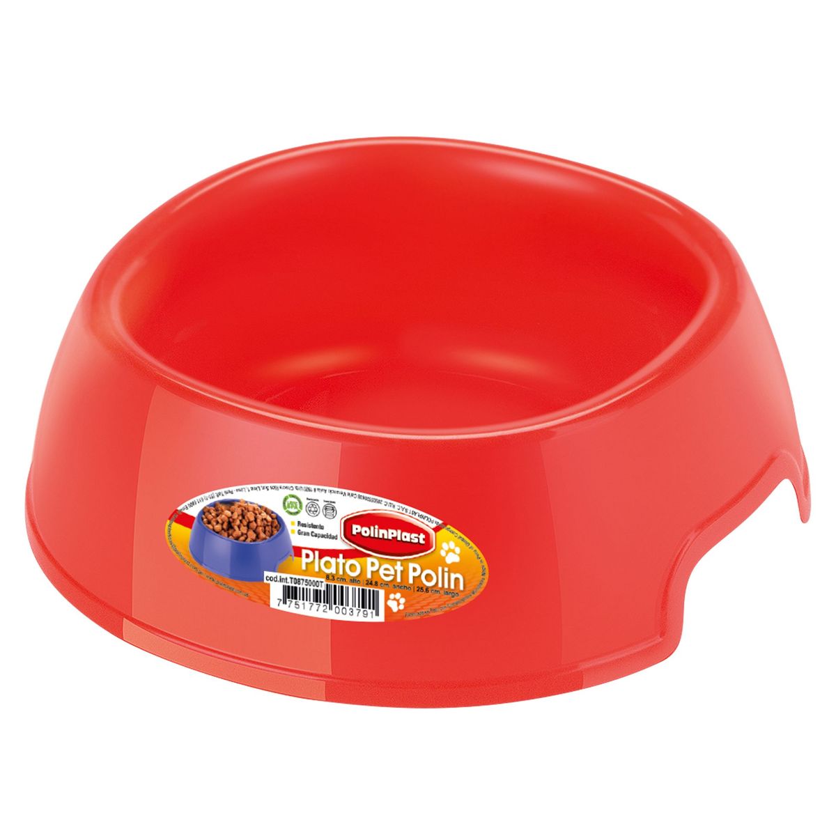 POLINPLAST - Plato para Perro Polipropileno 24.8x8.3x25.6cm
