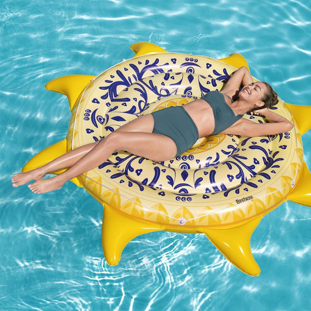 BESTWAY - Flotador para niños Reposera 207cm Isla Soleada De Sicilia