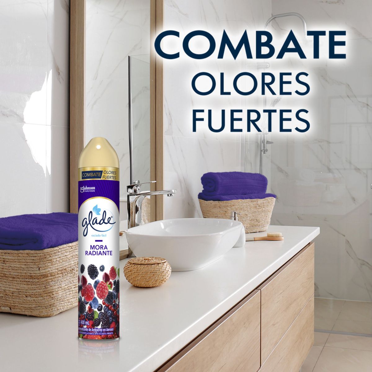 GLADE - Ambientador en aerosol Glade Mora Radiante 400ml