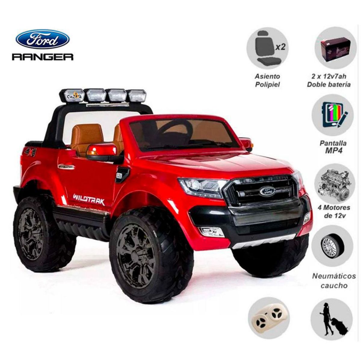 CUZKA - Camioneta a Batería Ford Ranger Azul