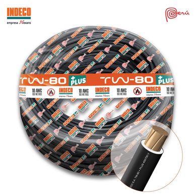 Cable TW-80 Plus 8 AWG Indeco 450/750V Negro 100 Metros