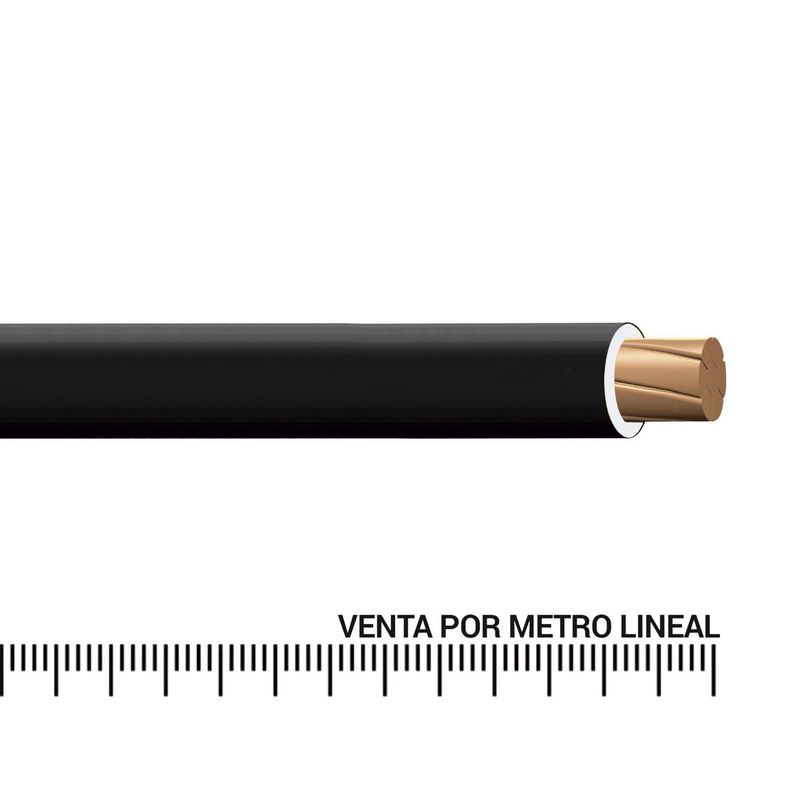INDECO - Cable TW-80 Plus 450/750V 8 AWG Negro por Metro Lineal