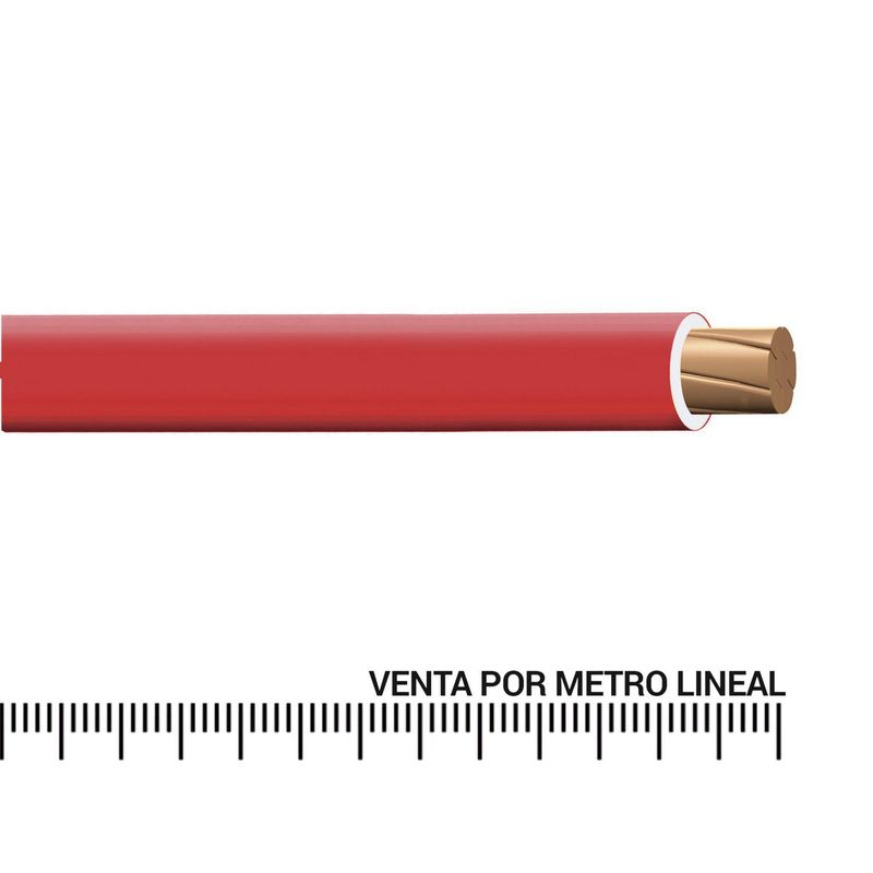 INDECO - Cable TW-80 Plus 12 AWG Indeco 450/750V Rojo por Metro Lineal