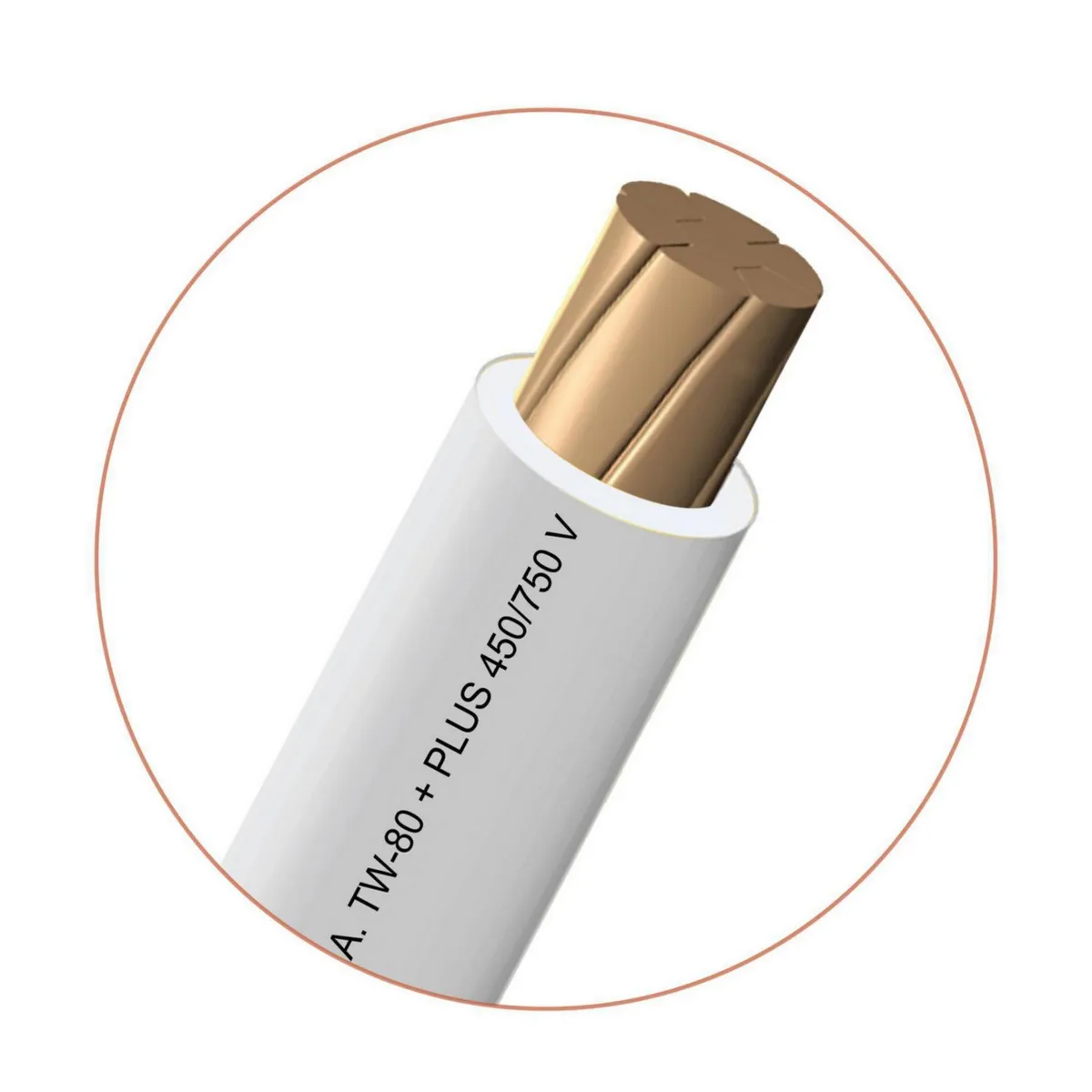 INDECO - Cable TW-80 Plus 12 AWG Indeco 450/750V Blanco por Metro Lineal