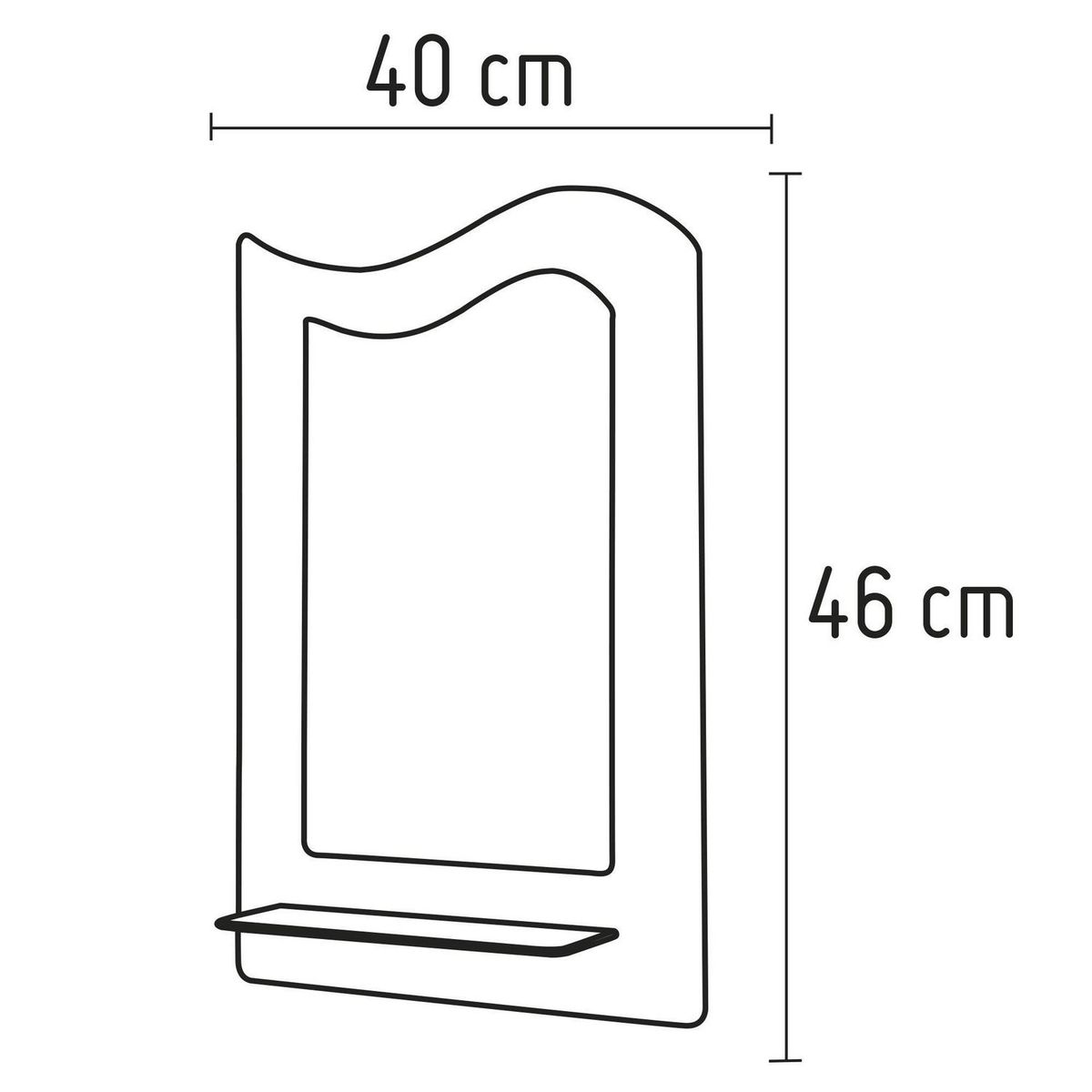GENERICO - Espejo de Baño Milán con Repisa 40x55cm