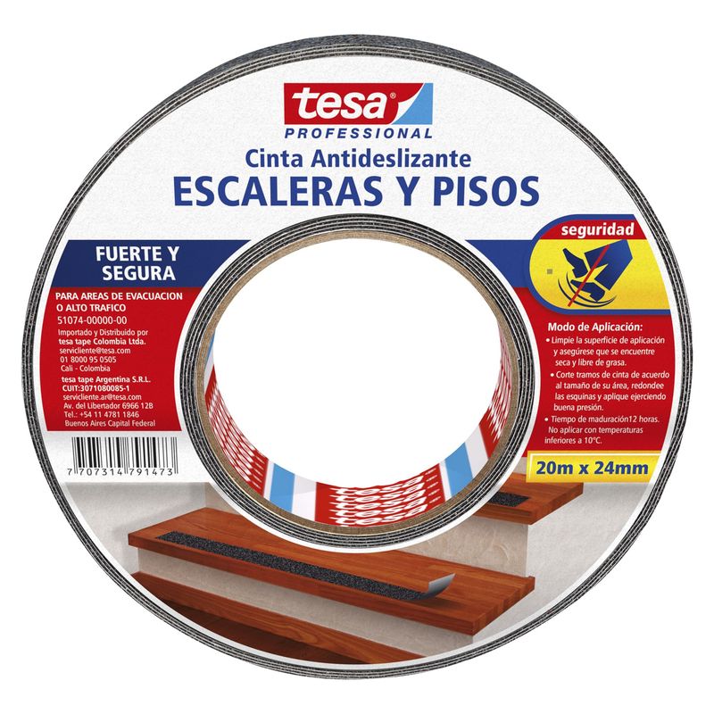 TESA - Cinta Antideslizante Escaleras y Pisos TESA 24 mm. x 20 m.