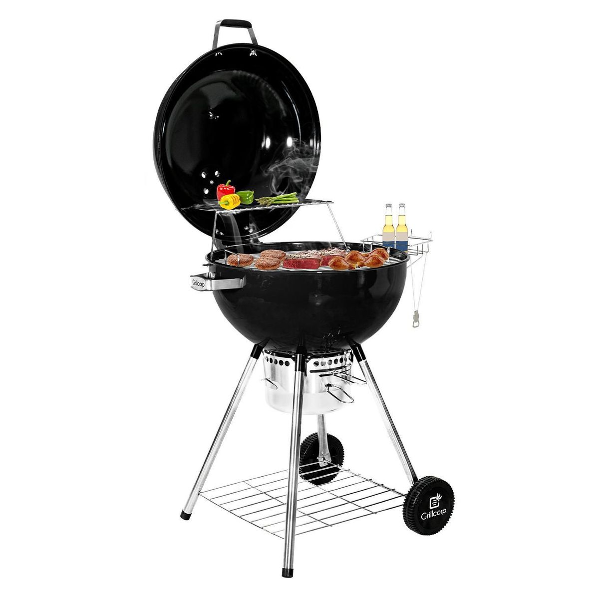 GRILLCORP - Combo Parrilla a Carbón Grillcorp 98x68x73cm Sheriff 22 Negro