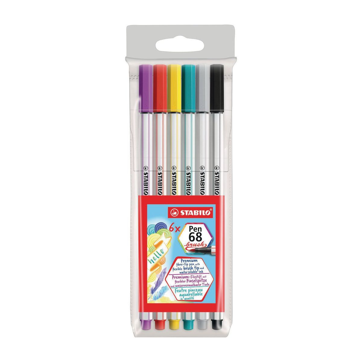 STABILO - Plumones Stabilo Pen 68 Brush x6