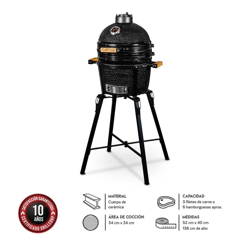 GRILLCORP - Kamado 15 Negro Clásico
