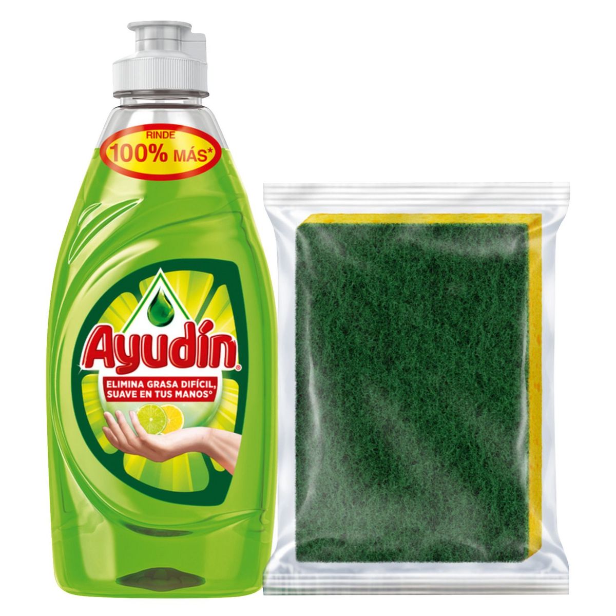 AYUDIN - Lavavajilla Ayudín Limón y Sábila 280 ml. + Esponja