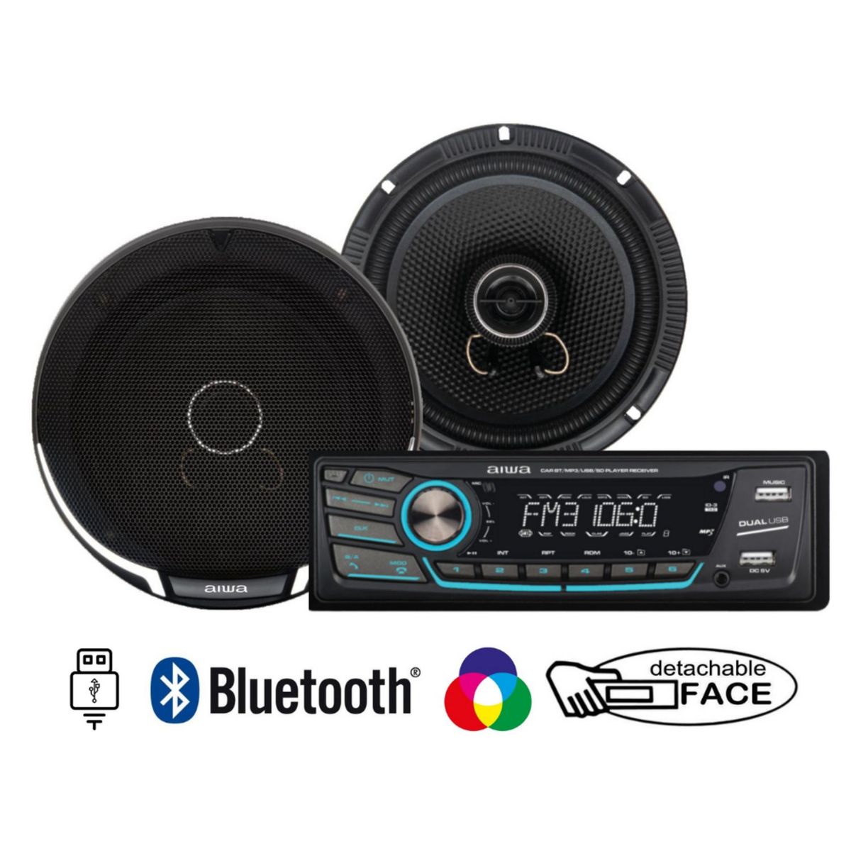 AIWA - Combo Autoradio + Parlante Aiwa Bluetooth