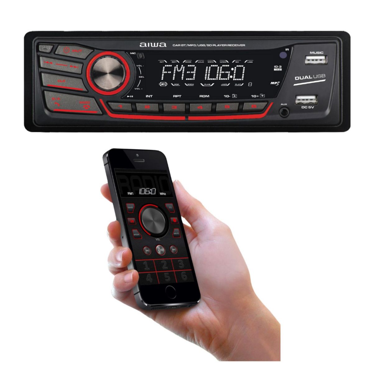 AIWA - Combo Autoradio + Parlante Aiwa Bluetooth