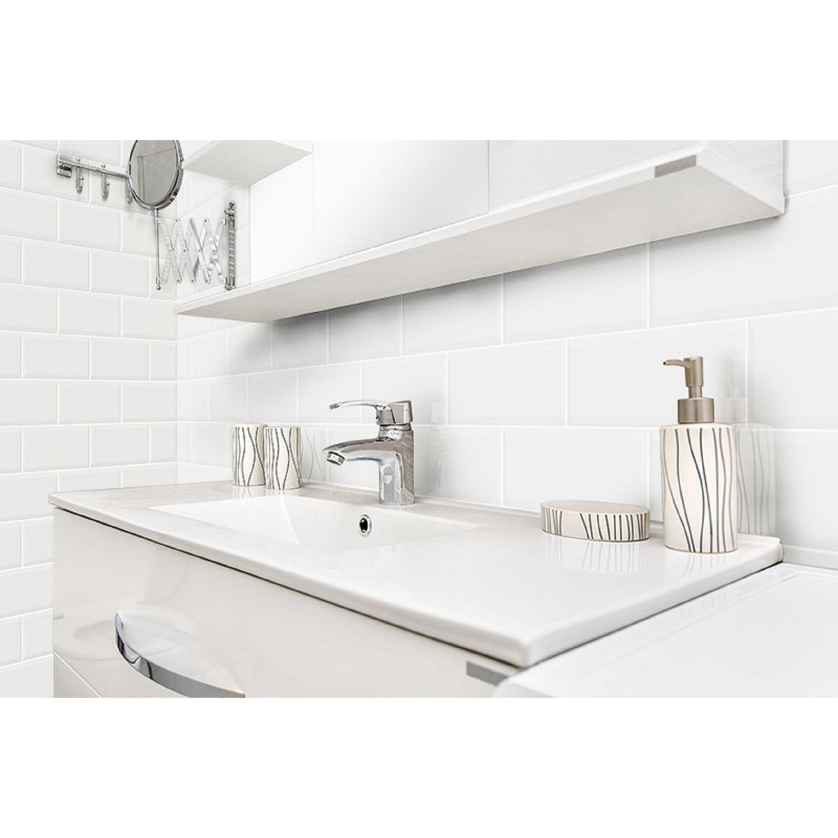 SAN LORENZO - Cerámica Brick White 12x40cm para pared