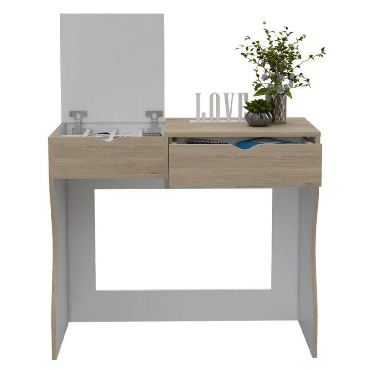 TUHOME - Mueble de Tocador Rovere/Blanco