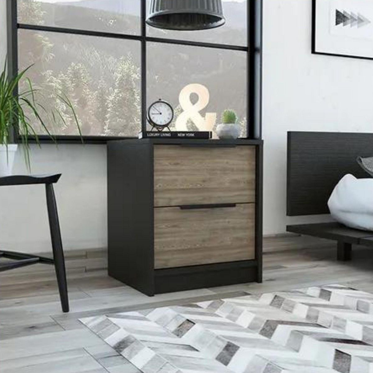 TUHOME - Velador 2 Cajones Kaia