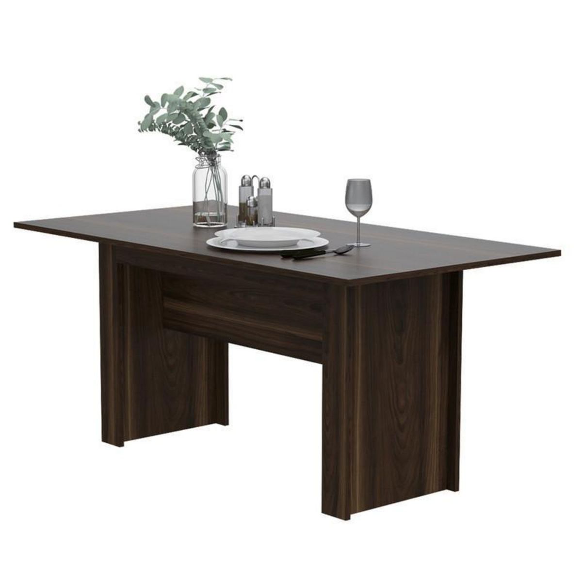 TUHOME - Mesa de Comedor Melamina Classic 160 Habano