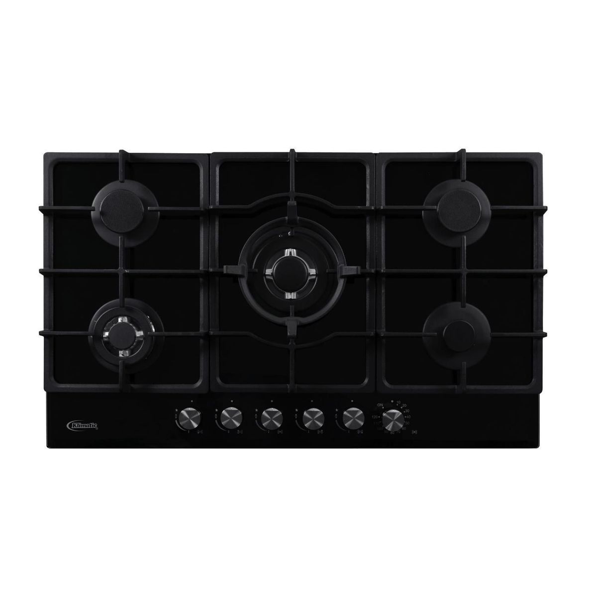 KLIMATIC - Combo Klimatic Cocina Empotrable 5 Hornillas Aosta 90 + Campana Decorativa 90cm Venezia Black