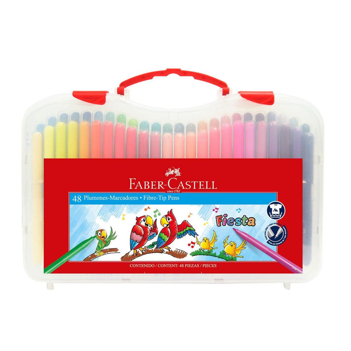 FABER CASTELL - Plumones Fiesta Estuche Rígido x60