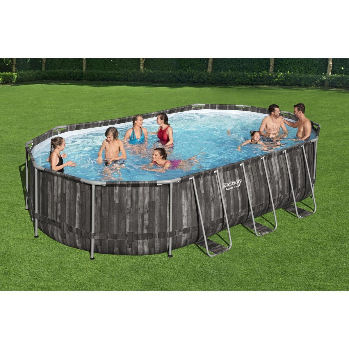 BESTWAY - Piscina Oval 6.10X3.66X1.22M