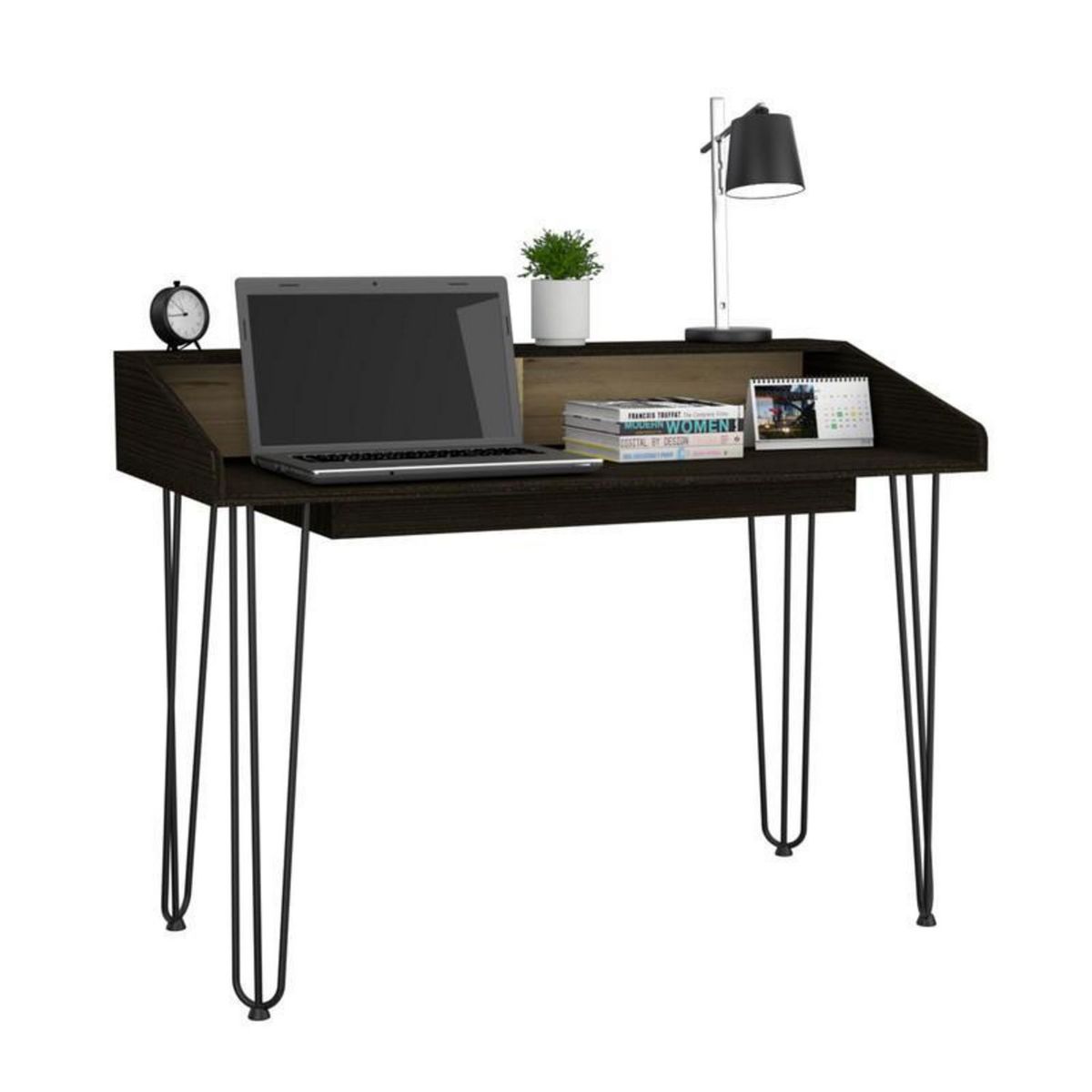 TUHOME - Escritorio Negro Melamina Stamford