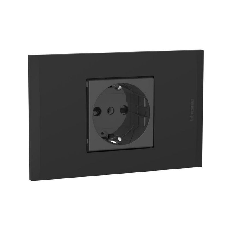 BTICINO - Tomacorriente Schuko Modus 4 Negro
