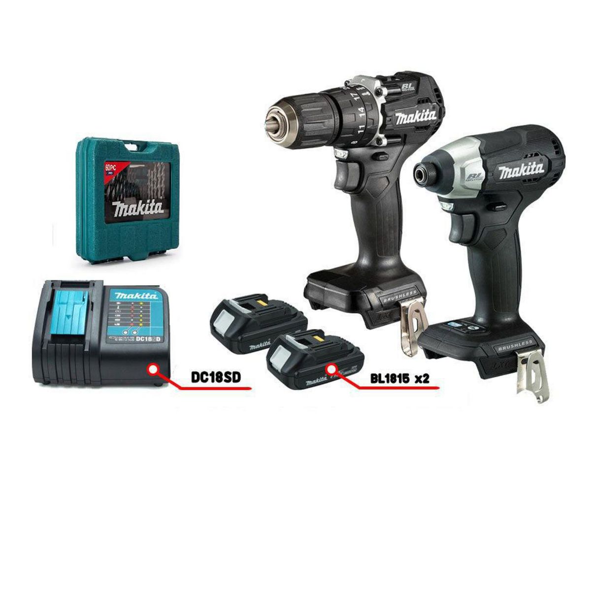 MAKITA - SBL Tal Perc Makita + Ator Imp 18v + 60 Ac