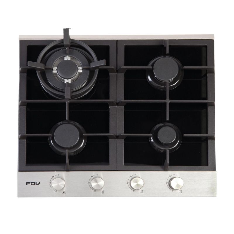 FDV - Cocina Empotrable FDV a Gas 4 Hornillas Deluxe Chef 60 Negro