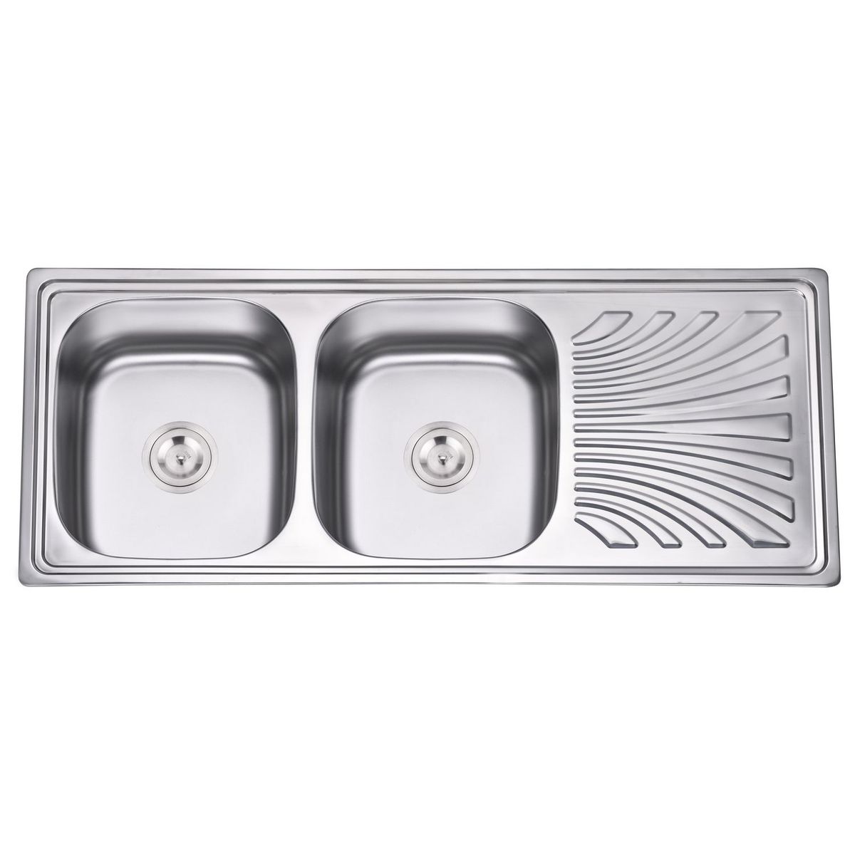 R INOX - Lavadero de Cocina Acero Inoxidable 2 Pozas con Escurridor 120x50cm