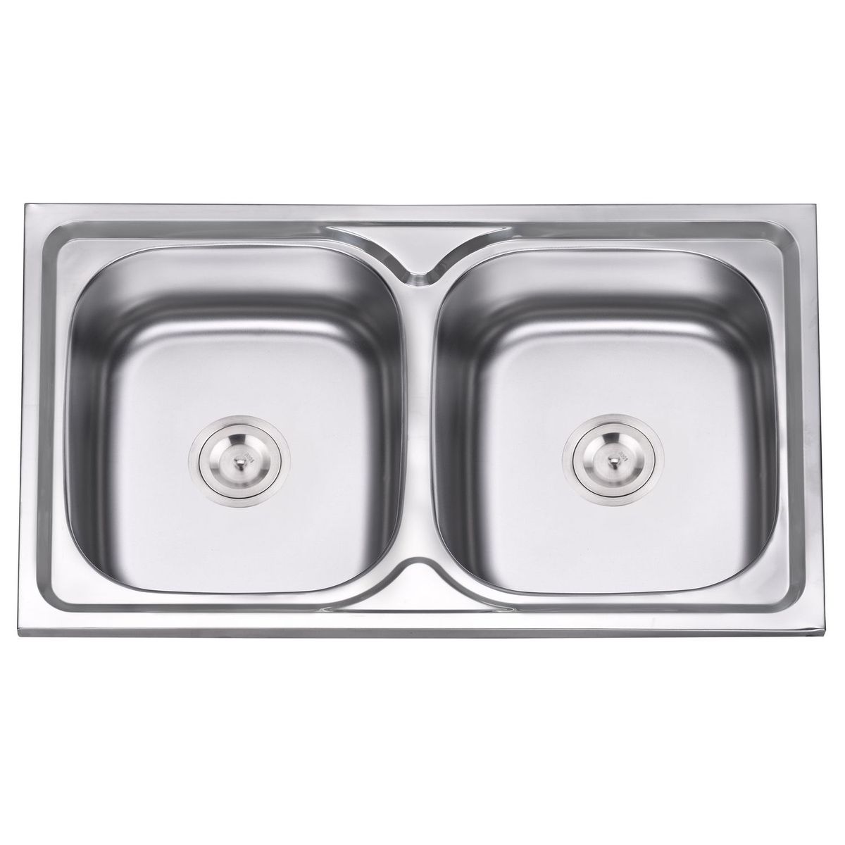 Lavadero de Cocina Acero Inoxidable 2 Pozas Cuadradas 85x50cm, marca R INOX - Foto Principal