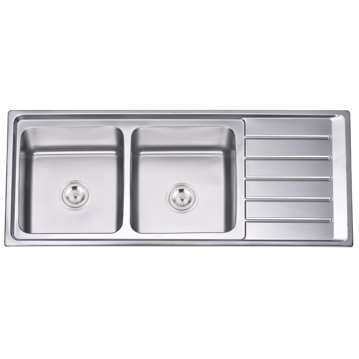 R INOX - Lavadero de Cocina Acero Inoxidable 2 Pozas con Escurridor 120x50cm