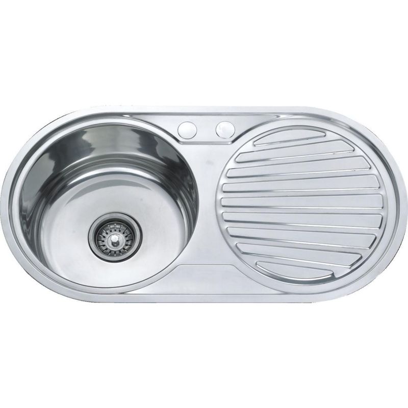 R INOX - Lavadero Redondo 1 Poza con Escurridor 85cm