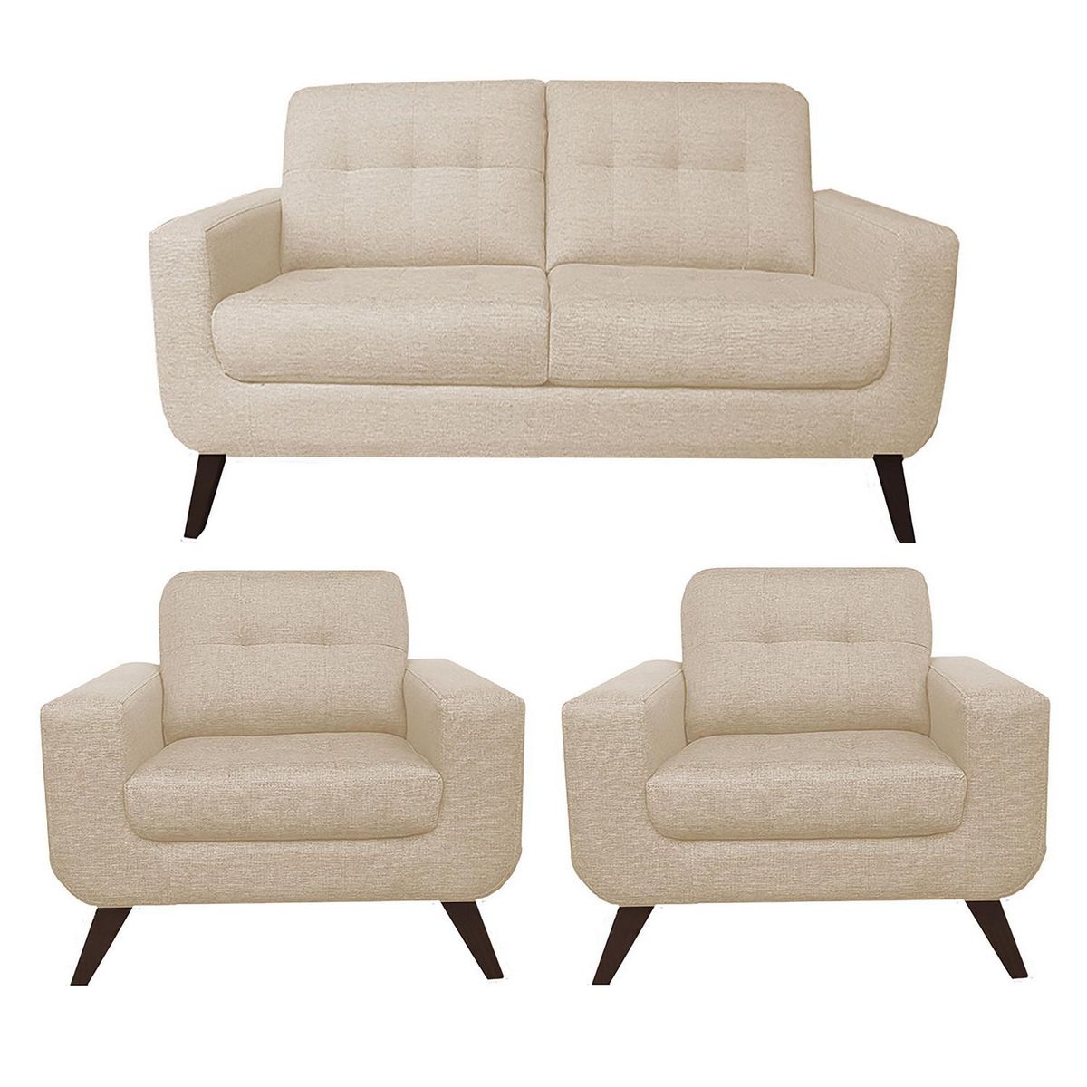 CASA BELLA - Juego de Sala 2-1-1 Cuerpos Nefer