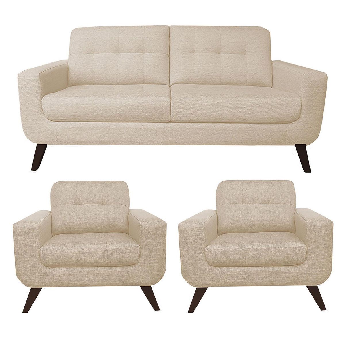 CASA BELLA - Juego de Sala 3-1-1 Cuerpos Nefer