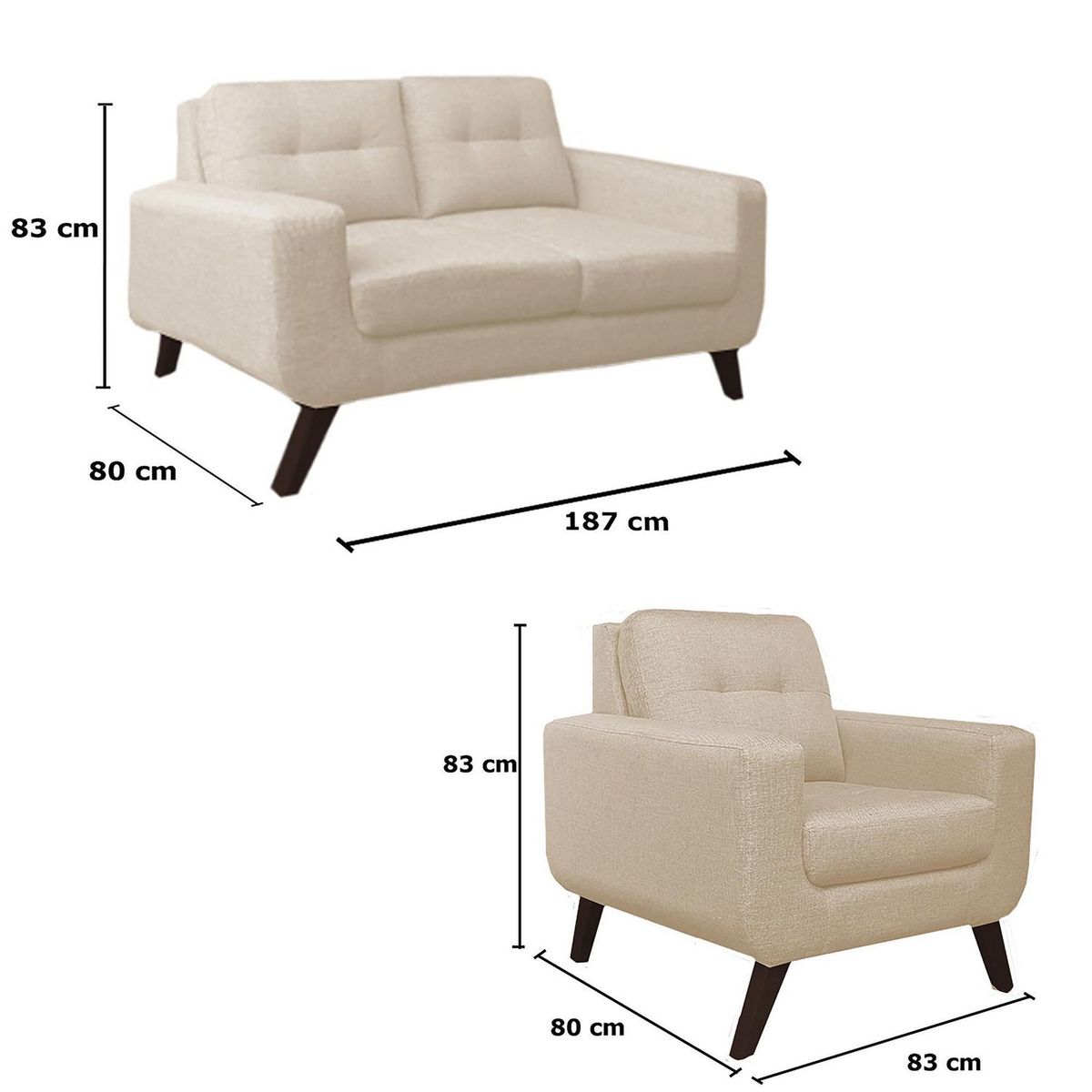 CASA BELLA - Juego de Sala 3-1-1 Cuerpos Nefer