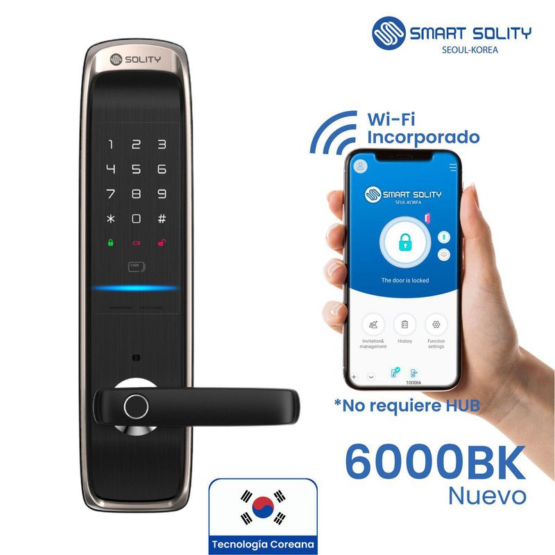 SMART SOLITY - Cerradura Inteligente Smart Solity 6000BK