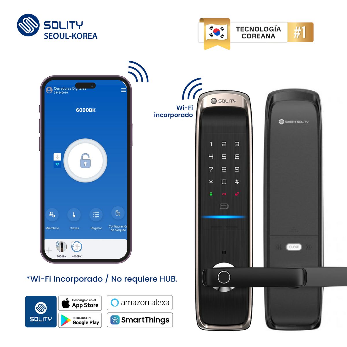  - Cerradura Inteligente Smart Solity 6000BK