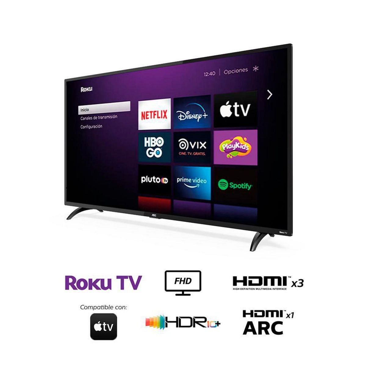 AOC - Televisor AOC 43" FHD Smart Roku 43S5195