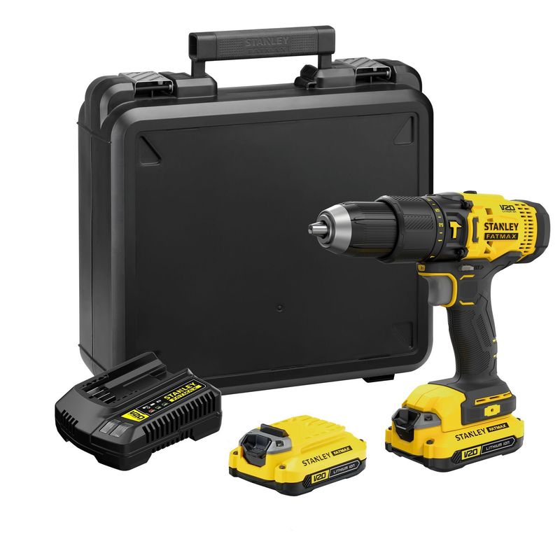 STANLEY - Taladro Percutor Inalámbrico Stanley 1/2" 20V FATMAX SCD711C2K 