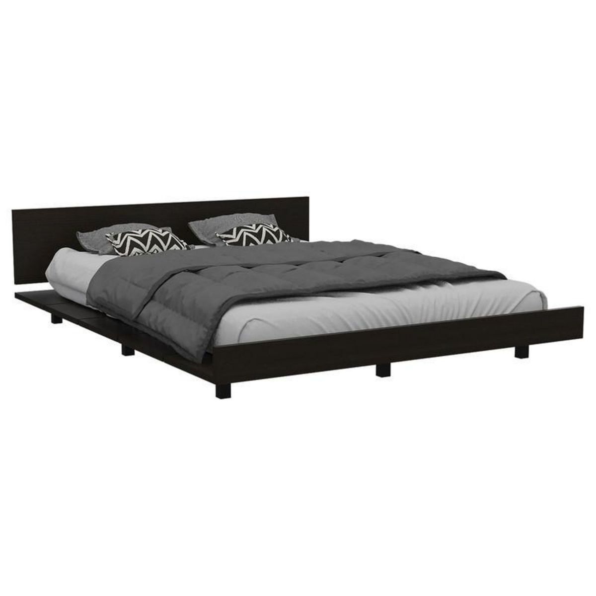 TUHOME - Base Cama 2 Plazas Kaia Negro/Miel